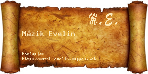Mázik Evelin névjegykártya